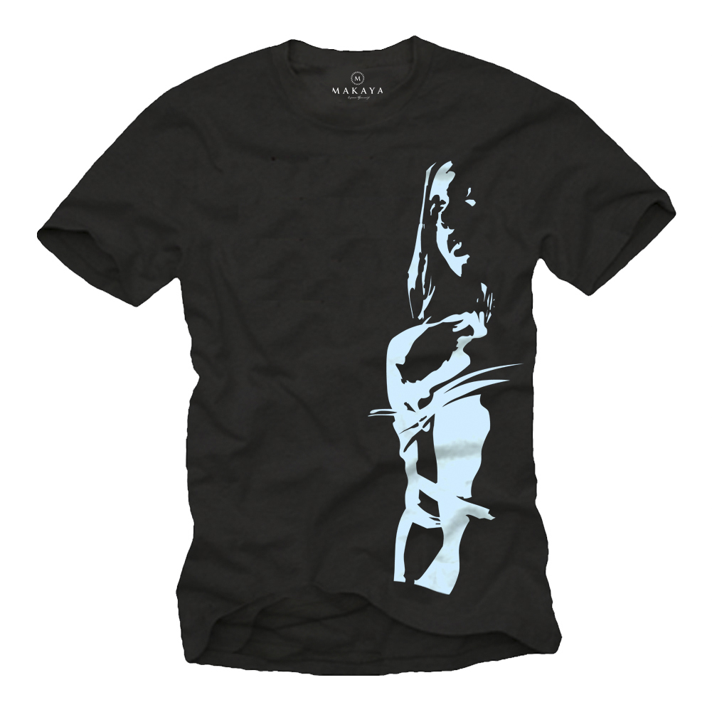 T-shirt Homme Noir Motif Bondage Rétro – Coupe Oversize Coton – Style Décontracté